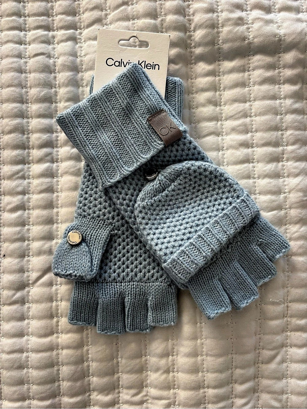 Calvin Klein Convertible Mitten Gloves, Blue